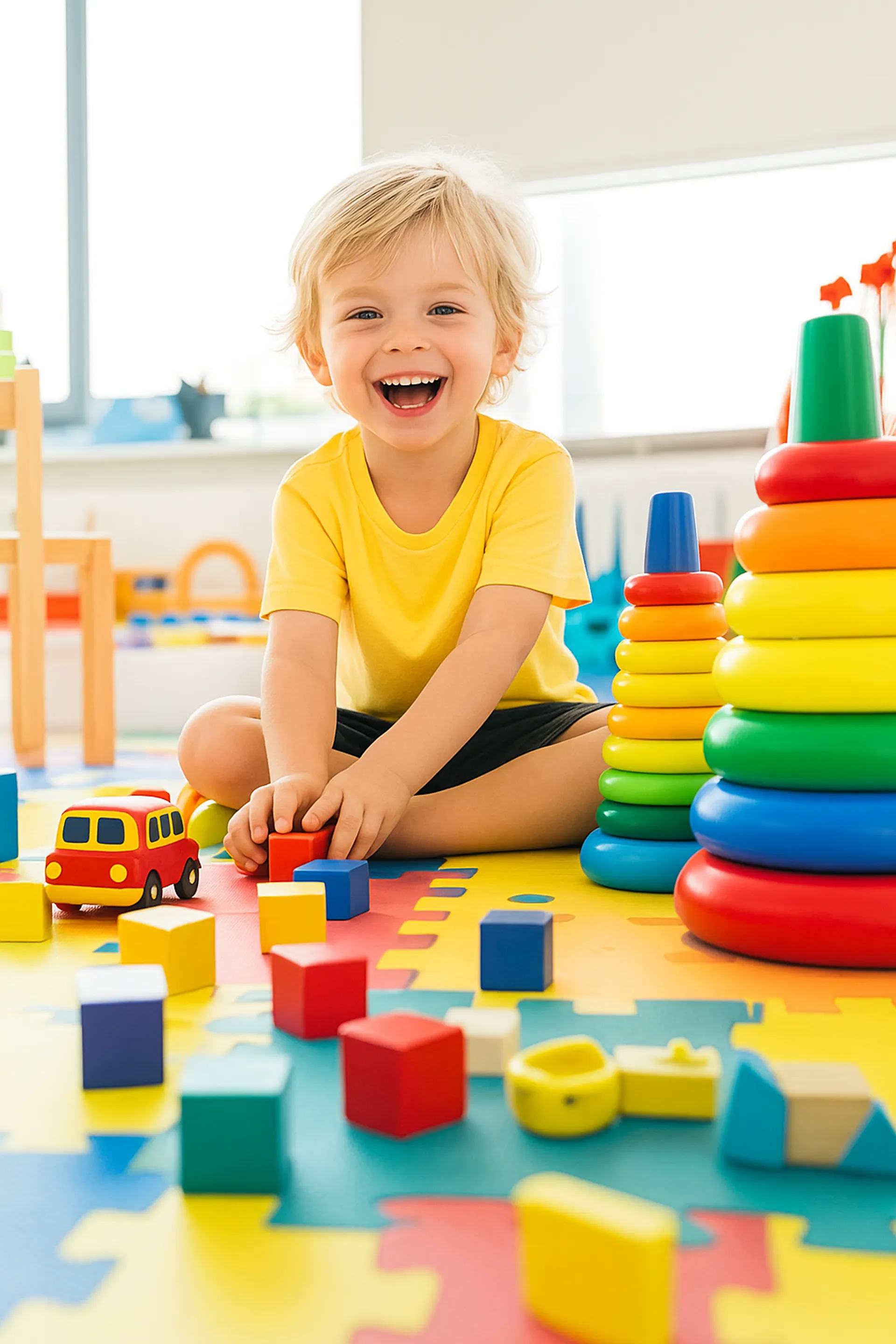 Dziecko bawiące się zabawkami w Żłobku